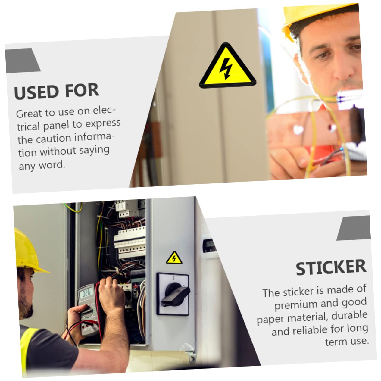MAGICLULU Autocollants Adhésifs Jaunes D'avertissement Électrique Lot de 20 Sécurité et Prévention des Chocs pour pour Tableau Électrique Adaptés pour Maisons et Usines