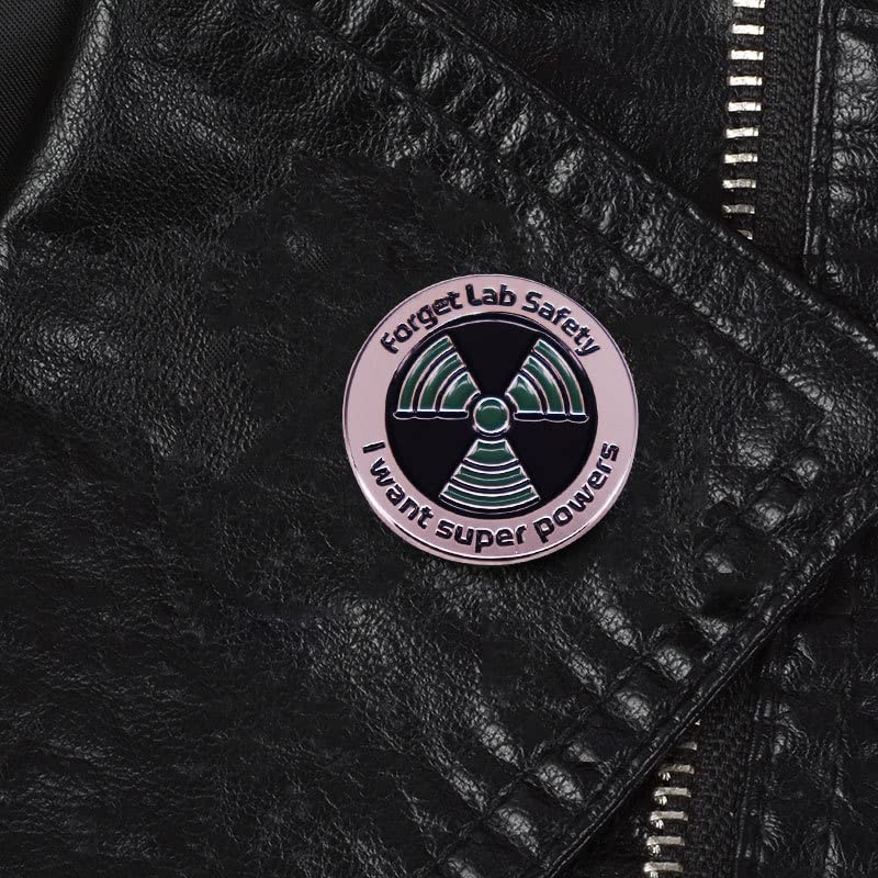 Image of 2pc Forget Lab Safety I Want Superpowers Enamel Pin Brooch For Backpacks