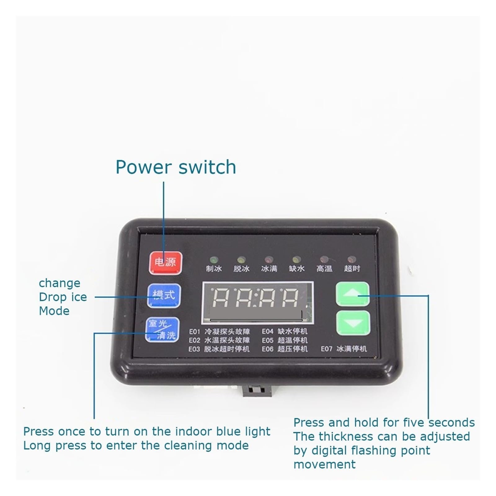 Tablero De Control Universal Tablero De Computadora Tablero Principal Con Pantalla De Visualización, Compatible Con YIKAFU, KK60 KK90 120 KK150 Máquina for Hacer Hielo