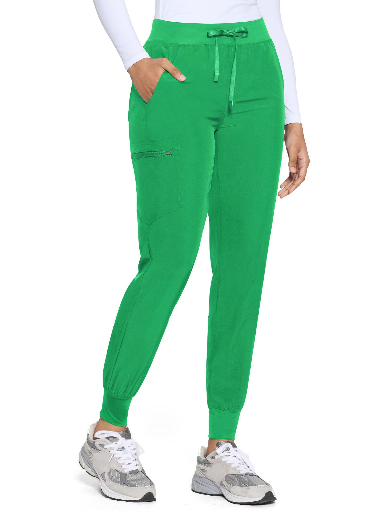 COZYFIT Womens Scrub Pants - Soft Stretch Yoga Style | 5 Pockets, Slim Fit Jogger Scrubs Pants, Easy Care, Tapered Elastic Cuffs, Long-lasting Comfort for Daily Working