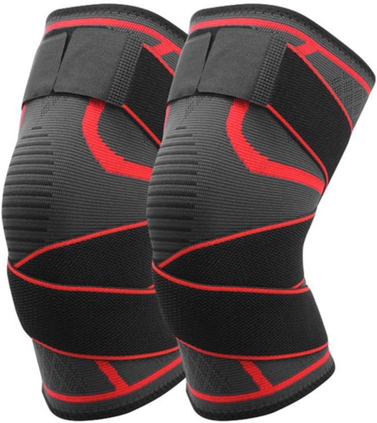 1Pair Sports Knee Support Brace Pressurized Elastic Pads Basketball Volleyball Breathable Bandage