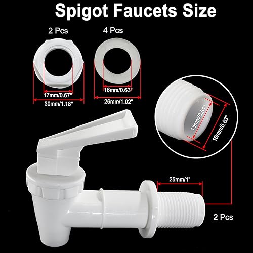 Miniatura 2 de Biaungdo Botella de repuesto para grifo de agua de repuesto, 2 juegos de grifo de plástico sin BPA, boquilla de agua para bebidas, dispensador de