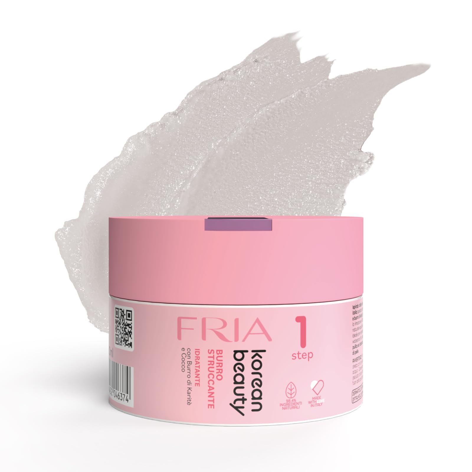 Fria Korean Beauty Burro Struccante Idratante con Burro di Karité e Cocco, Rimuove il Trucco Waterproof, Testato su Occhi e Pelli Sensibili, Delicato su Occhi e Ciglia, Confezione da 80ml - 2
