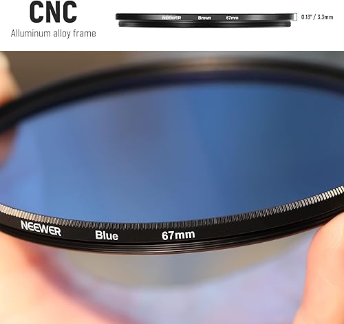 Miniatura 6 de NEEWER Juego de 9 filtros de lente a todo color, filtros de lente de resina de 2.638 in con rojo, naranja, azul, amarillo, verde, marrón, morado,