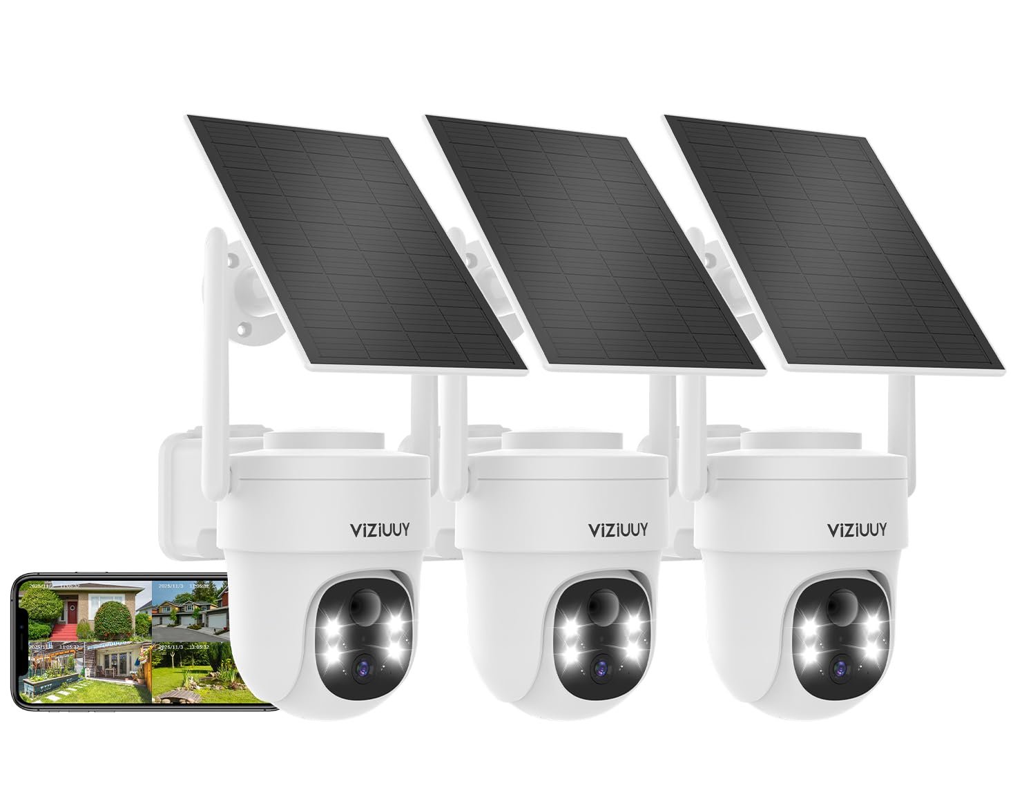wireless solar security camera 3mp pan/tilt outdoor