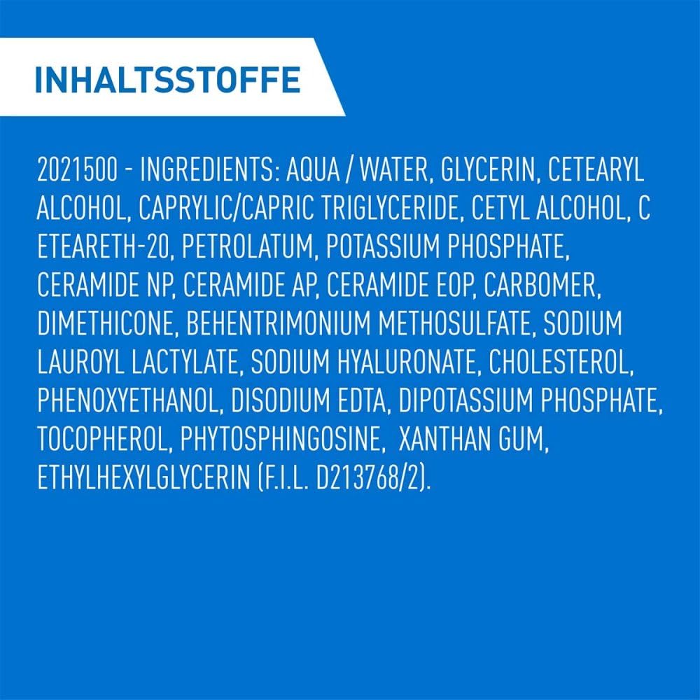 Crema Idratante CeraVe 177ml per Pelli Secche e Molto Secche con Ceramidi e Acido Ialuronico, Ipoallergenica e Senza Profumo
