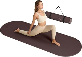 Extra Thick Yoga Mat with Carry Strap, 10mm Non-Slip Exercise Mat, 72 x 24 Inch Cushioned Workout Mat for Yoga, Pilates, Stretching & Floor Exercises