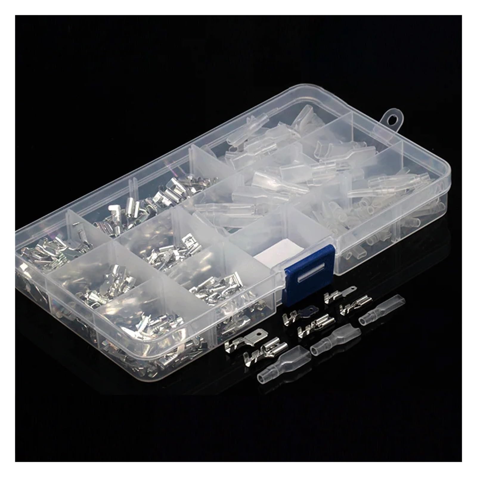 DSZUJTYROP 270PCS 2.8mm 4.8mm 6.3mm Wire Spade Connector Male and Female Quick Splice Wire Crimp Terminal Block with Insulating Sleeve