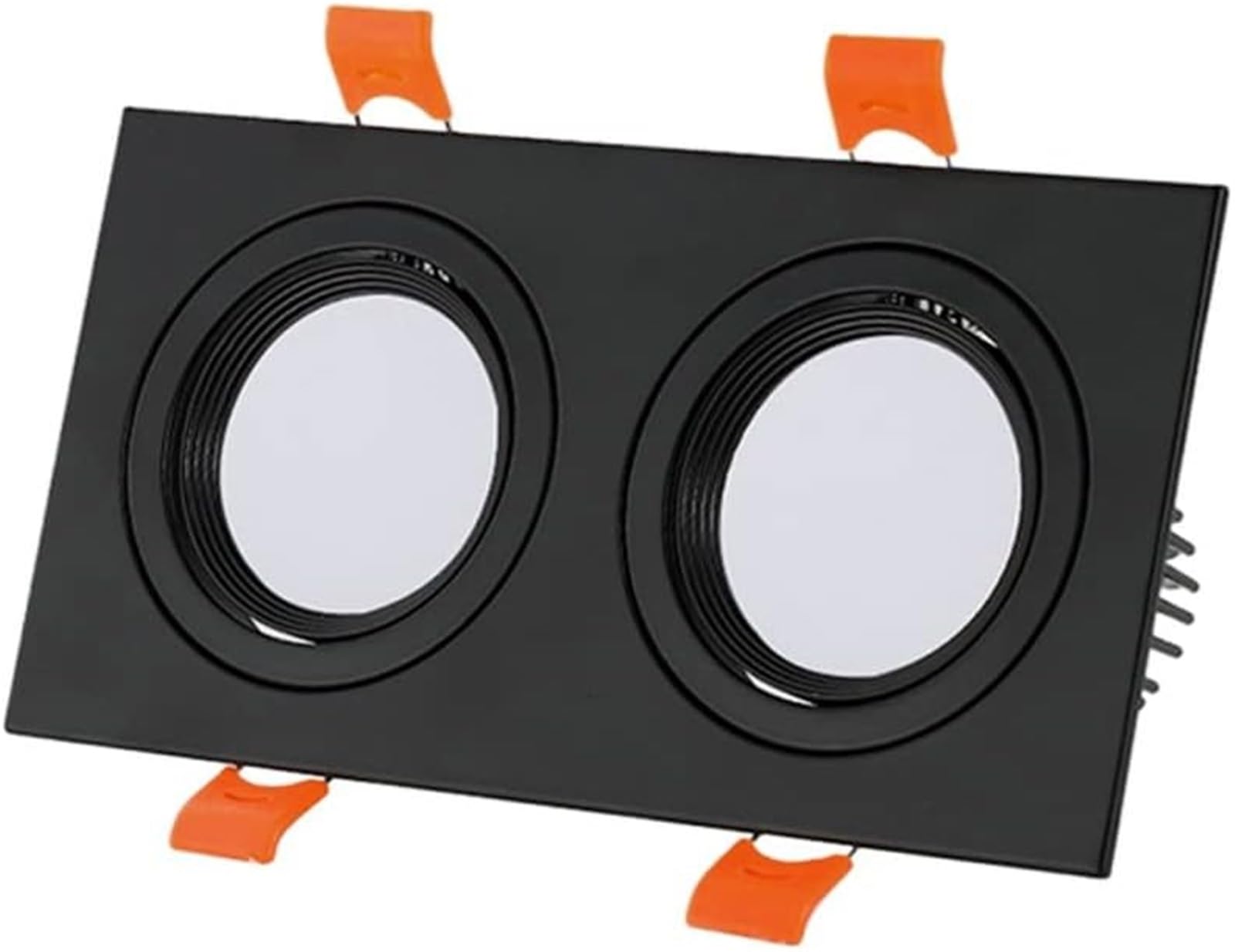 Plafoniera LED Bianca/Nera, Illuminazione da Incasso Quadrata Doppia, Rettangolare, 3000K, 10W-80W, faretti LED girevoli ad Alta luminosità, Bianchi (Nero, 80W)