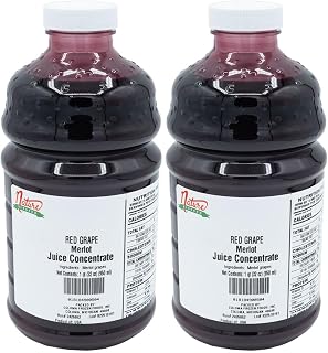Nature Blessed 100% Pure Merlot Red Grape Fruit Juice Concentrate - 2 Quarts (2/32 fl oz bottles), Perfect for Home Vintners, Brewers, Hard Cider, Spirits, Smoothies,