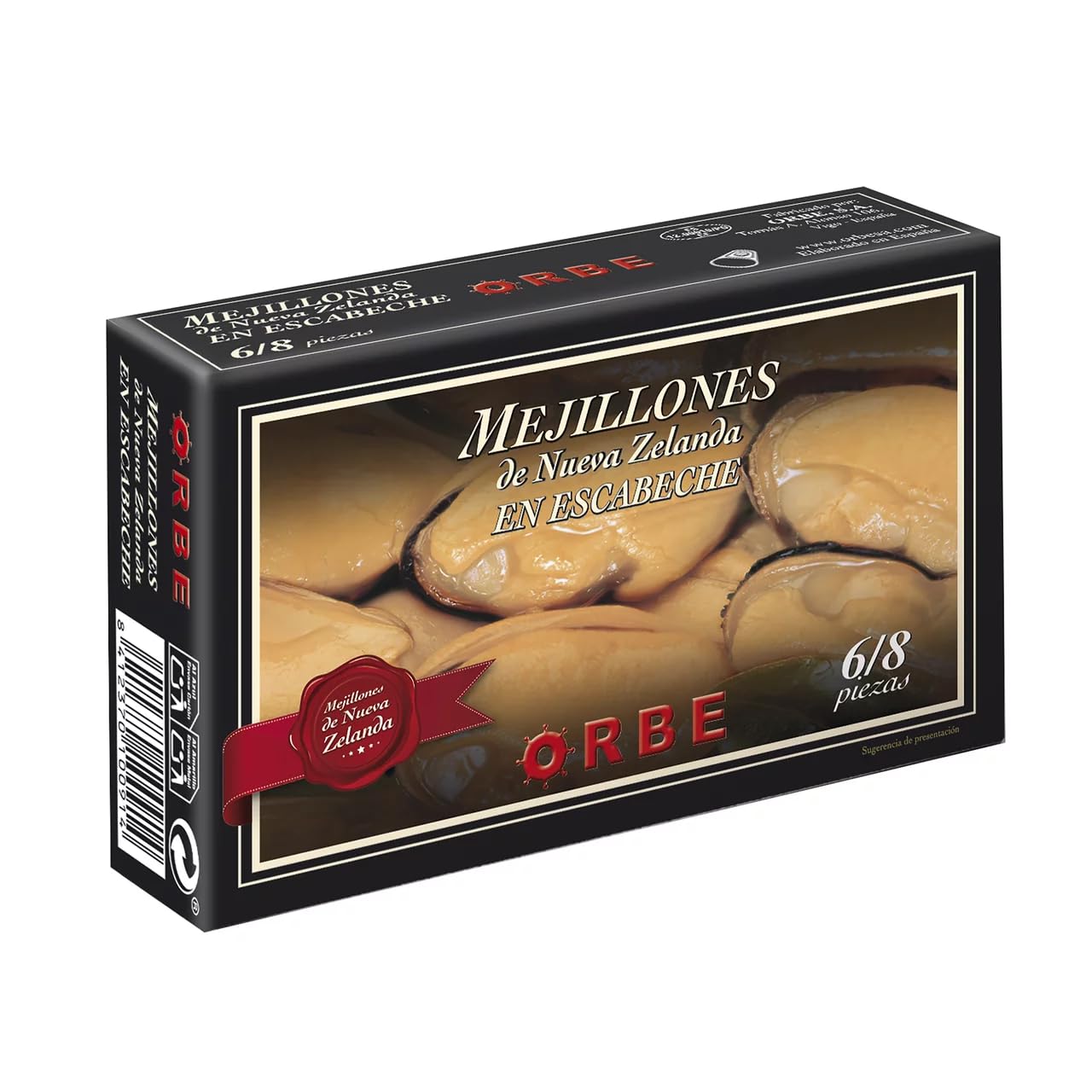 ORBE Neuseeländische Miesmuscheln in Escabeche Dose 69 g. 9er-Packung.