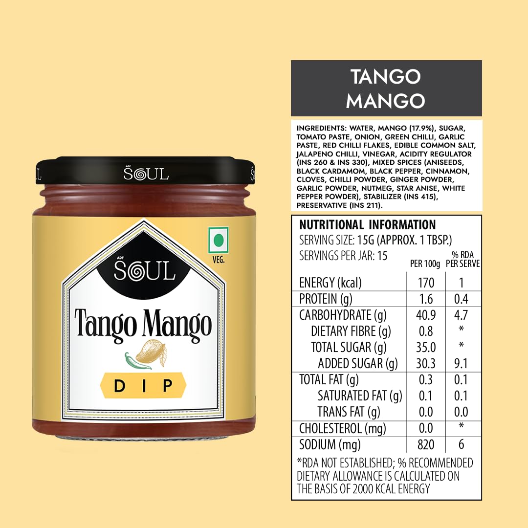 ADF Soul Tango Mango Dip | Sweet & Tart Mango-Based Sauce With Indian Spices | Great With Nachos, Grilled Starters & Snacks | 230g. - Image 6 thumbnail