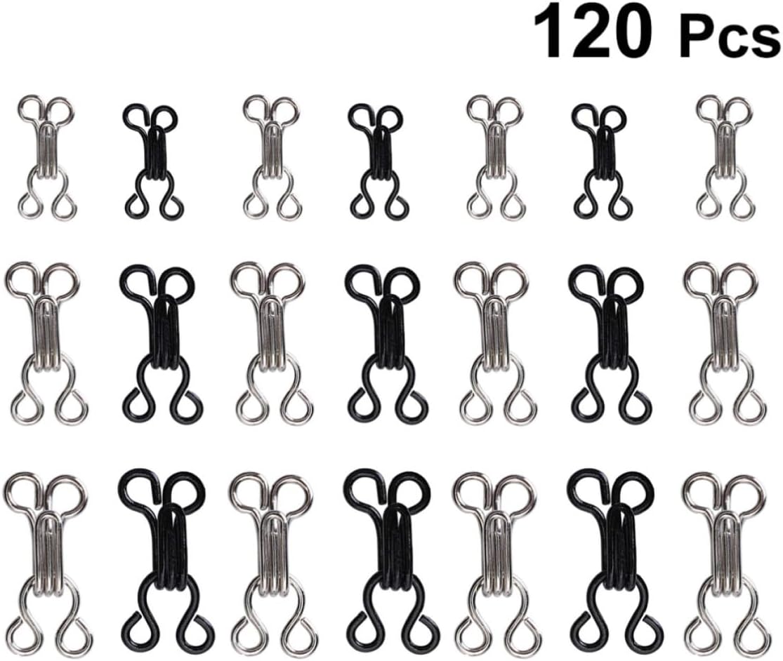 SEWACC 120 Pcs Creative Copper Hook and Eye Sewing Closure for Bra and Cape, Easy to Apply and Rust-Resistant Fasteners for Sewing Projects and Arts Crafts