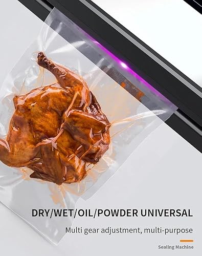 Miniatura 3 de Máquina selladora al vacío, ahorro de vacío de alimentos con potencia de succión de 80 KPa con 25 bolsas, sellador al vacío automático para