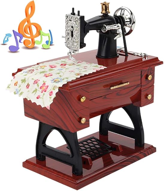 Mini Vintage Sewing Music Box Sewing Machine Style Birthday Gift Table Decor Creative Retro Gift Xmas Gift Toys