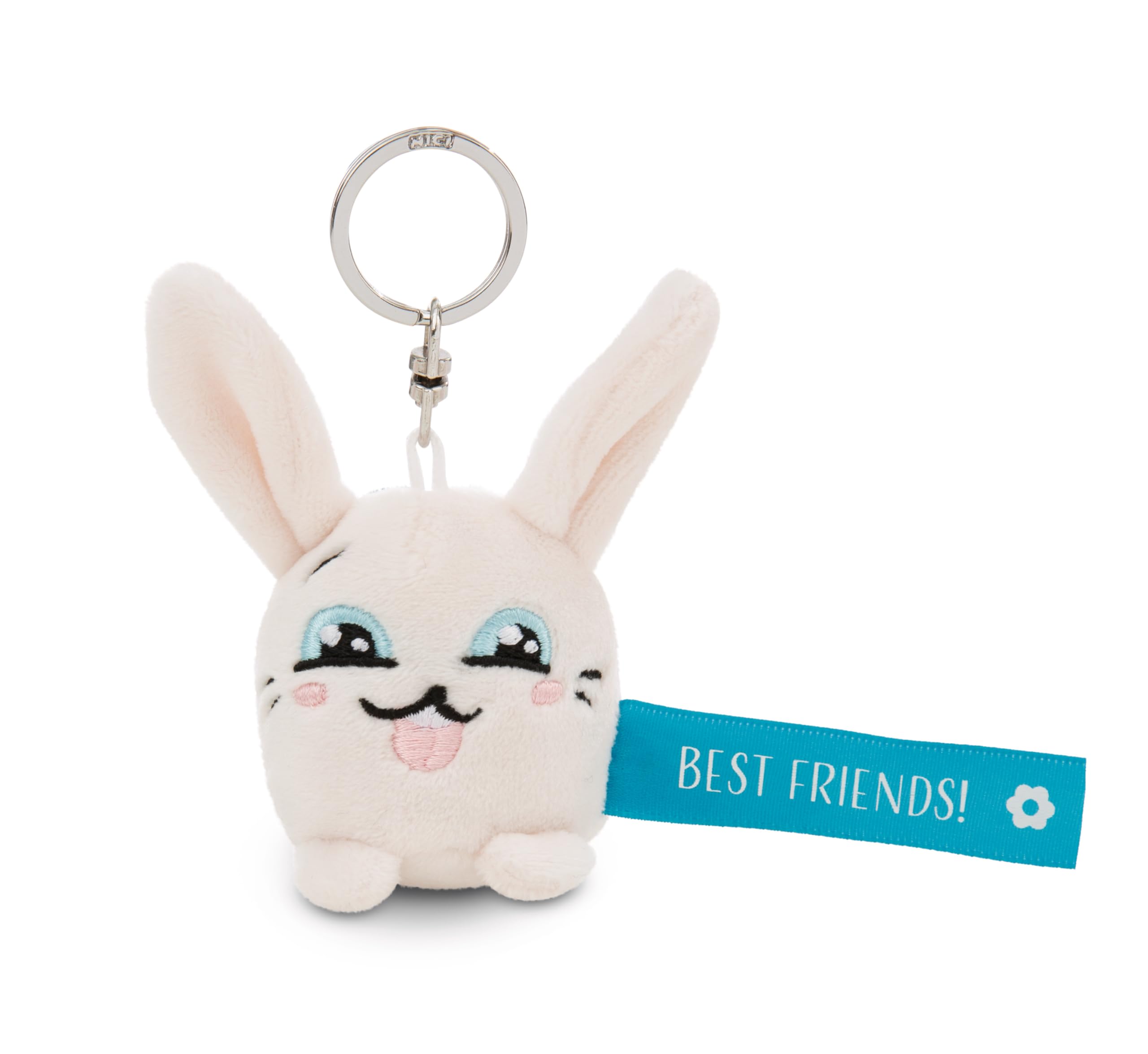 NICI Keyholder rabbit Best Friends! 5cm - white - A loyal companion for backpacks or bags, keychain for key rings & key holders for all ages | 62045