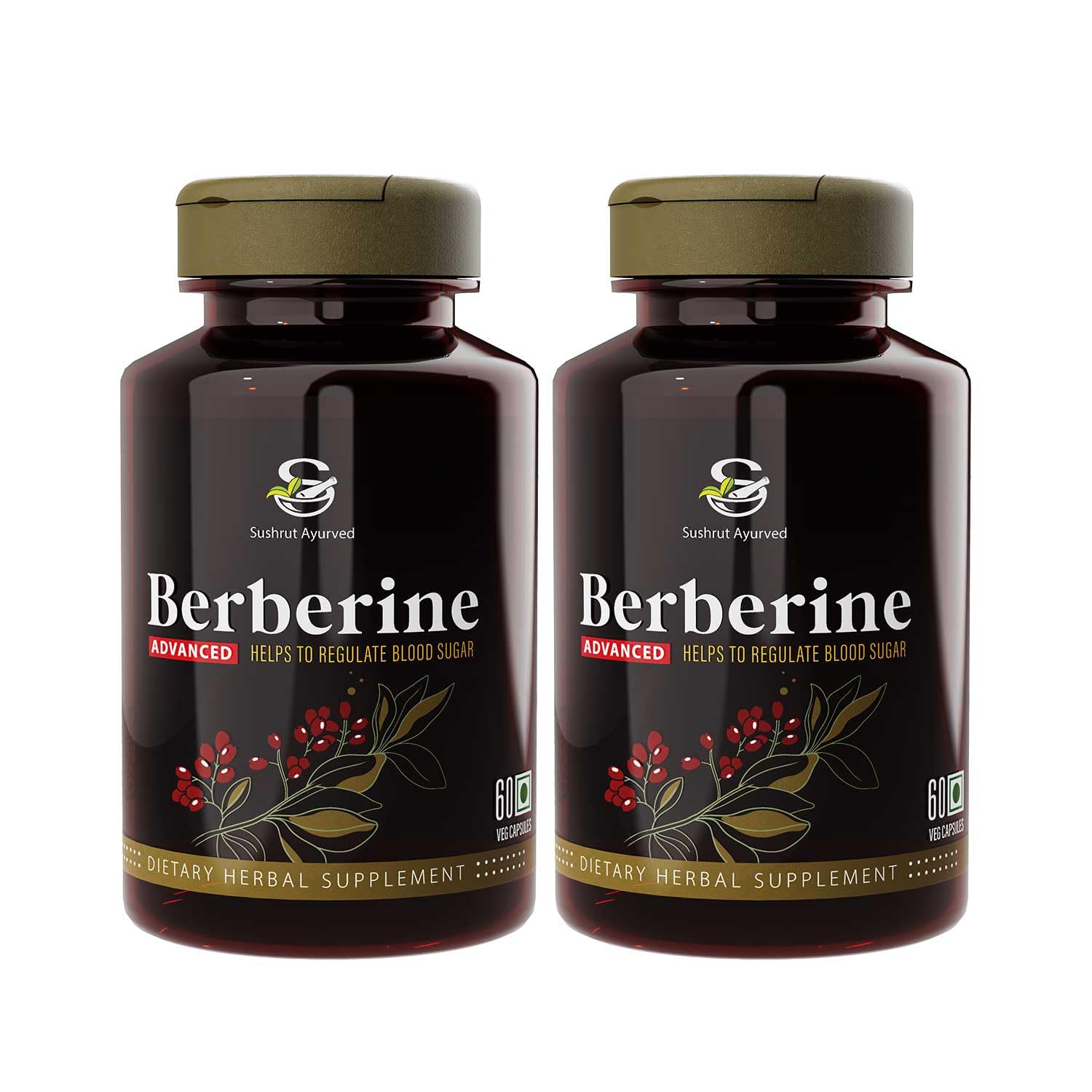 SUGAR KNOCKER Sushrut Ayurved Industries Berberine Advanced 500Mg Vegetarian Capsules - Made With Berberine Hcl (95%), Banaba (2%), Piperine (95%), And Cinnamon (Pack Of 2) (B0D5H5JYJR) Amazon Price History, Amazon Price Tracker