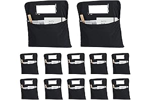 12 Pack Black Chairback Buddy Pocket - Seat Sacks Organizer for Classrooms and Offices