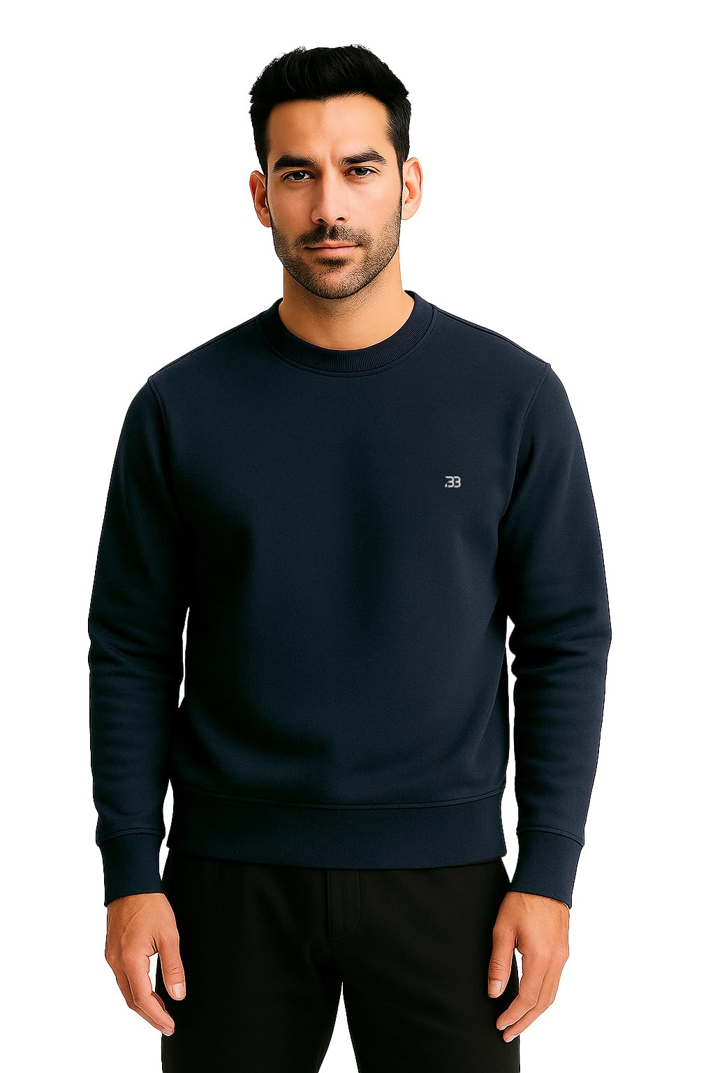 big button Solid Cotton Rich Light Weight Round Neck Sweatshirt-picture-18