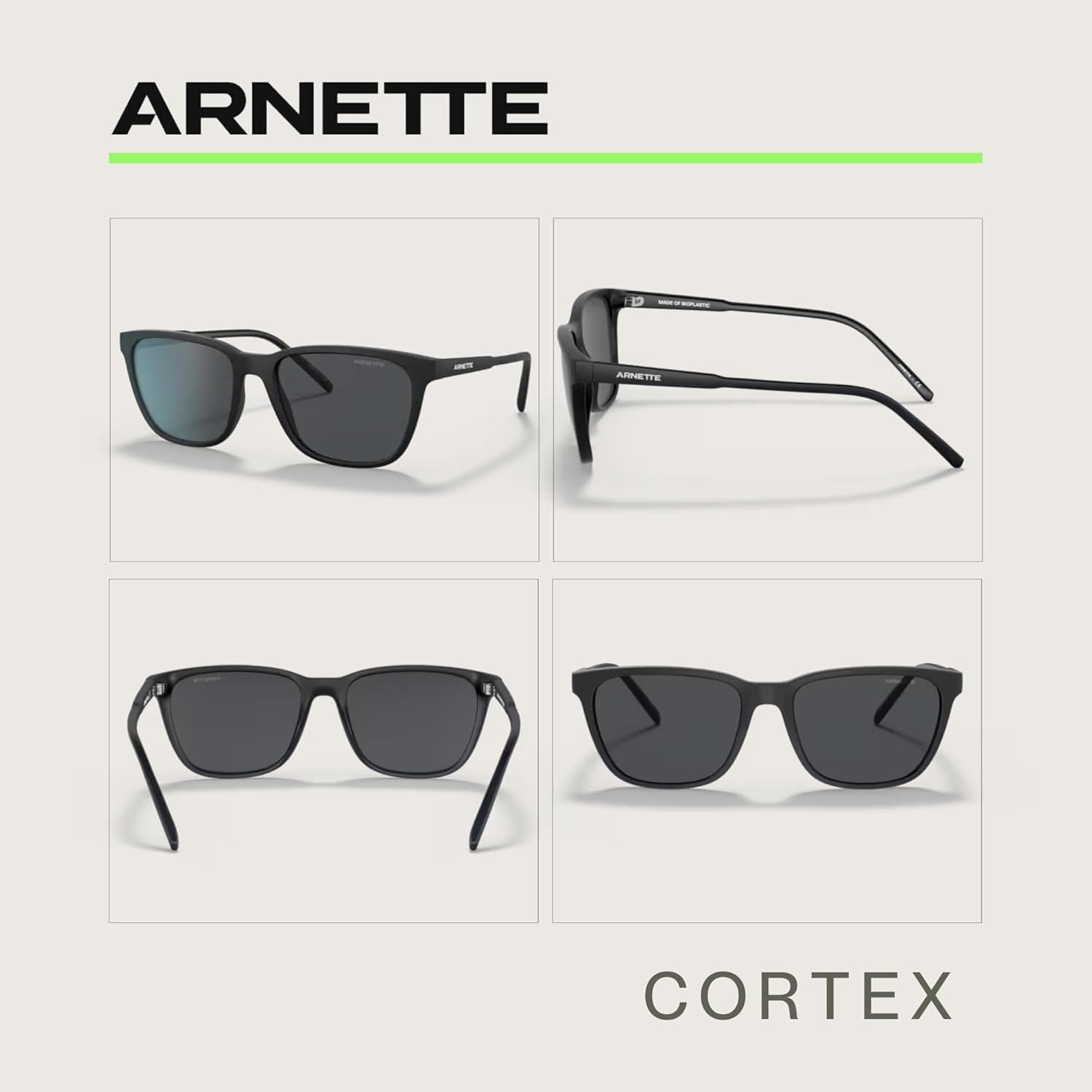 ARNETTE Cortex AN4291 Square Sunglasses for Men for Women +BUNDLE with ACCESSORY EYEWEAR KIT