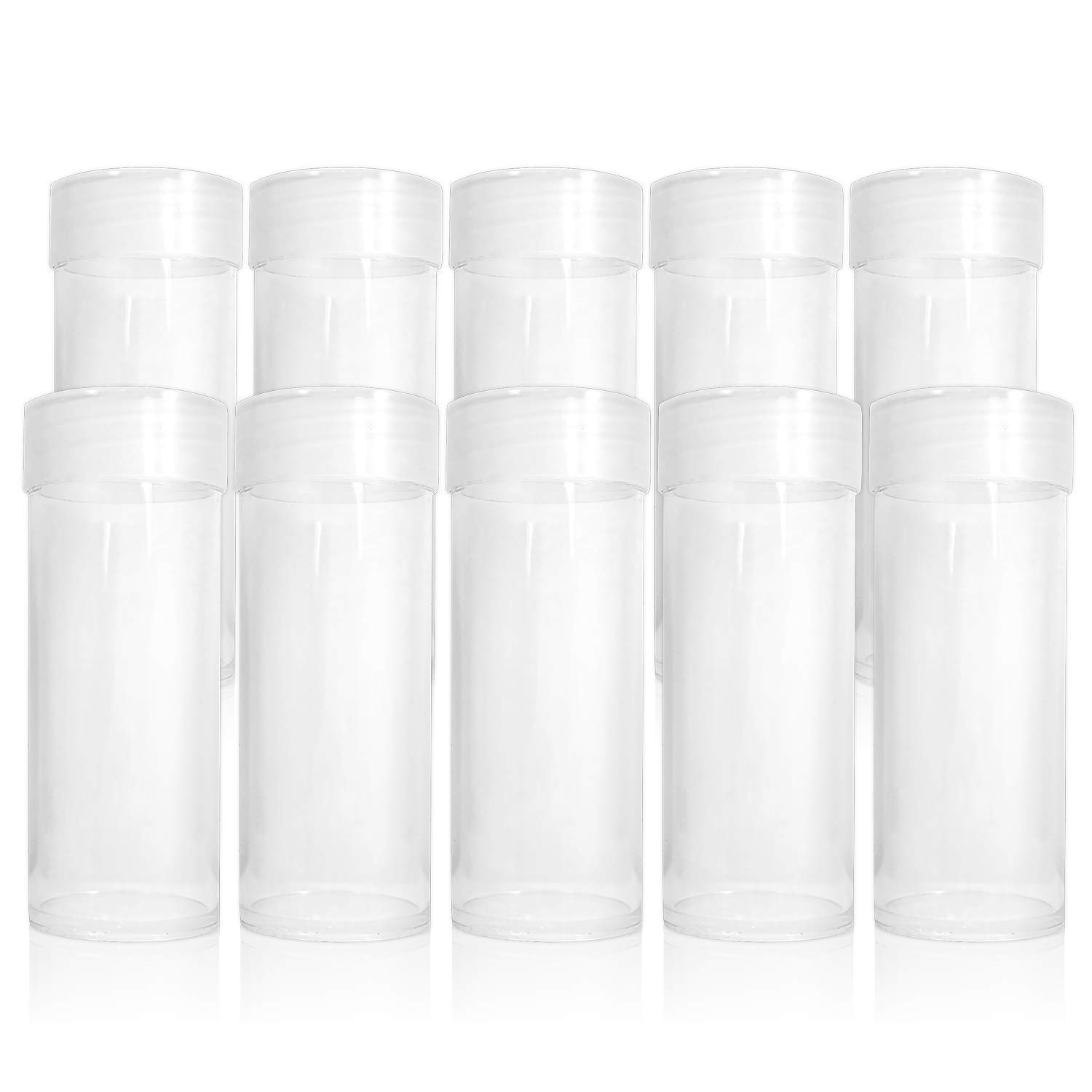 BCW Clear Quarter Coin Tubes with Screw-On Cap, Each Holds 40 Quarters (10-Tubes Total) : Office Products