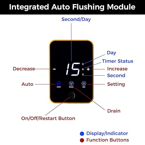 Miniatura 4 de iSpring WSP100ARB - Filtro de agua de sedimentos giratorios reutilizable con módulo de descarga automática de pantalla táctil y raspador de carcasa