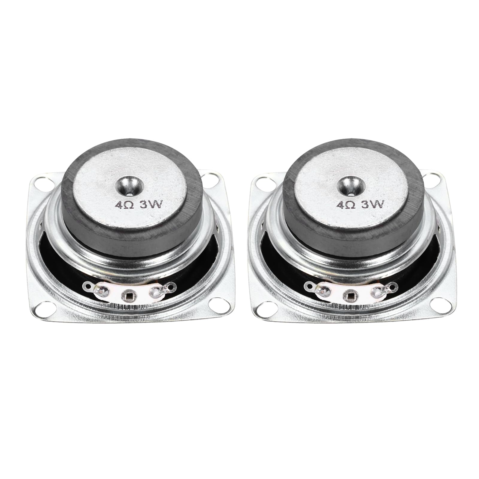 QUARKZMAN 2 szt. 3 W 4 Ohm Kwadratowy Mini Głośnik Metaliczny Wewnątrz Mikromagnes Głośnik Do Małych Głośników DVD EVD Radio Multimedialne