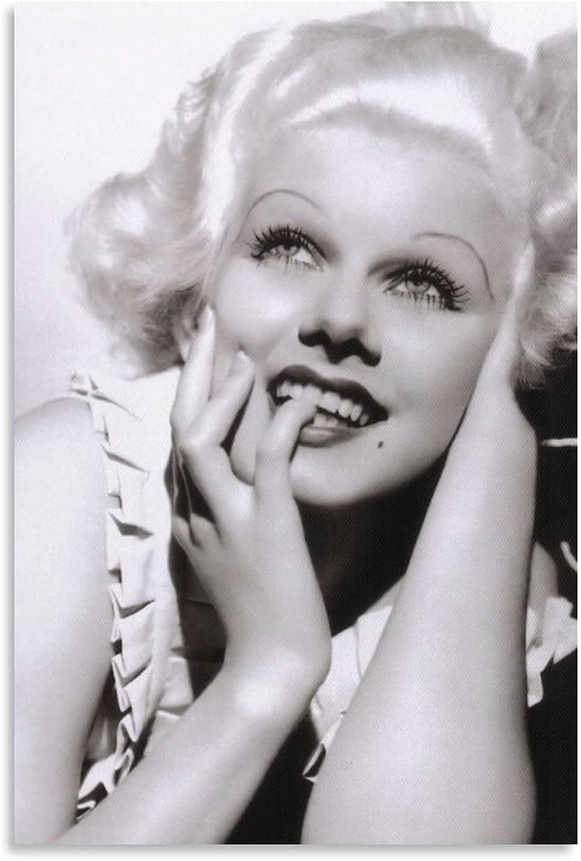 WEIYUE Jean Harlow Poster Charming Sexy Beautiful (21) Poster Cool Artworks Painting Wall Art Canvas Prints Hanging Picture Home Decor Posters Gift Idea 12×18inch(30×45cm)