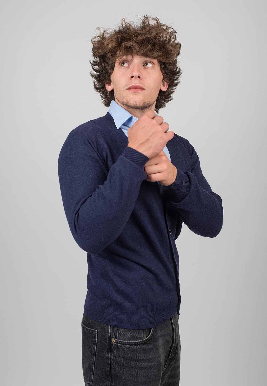 DALLE PIANE CASHMERE Cardigan Uomo Misto Cashmere Lana | Maglione caldo e morbido per autunno e inverno, elegante da regalare per lei e per lui, autentico lusso Made in Italy
