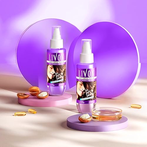 Miniatura 4 de Livon Suero antiencrespamiento con vitamina E y aceite de argán, para mujeres y hombres, para cabello seco y áspero, suavidad sin encrespamiento 24
