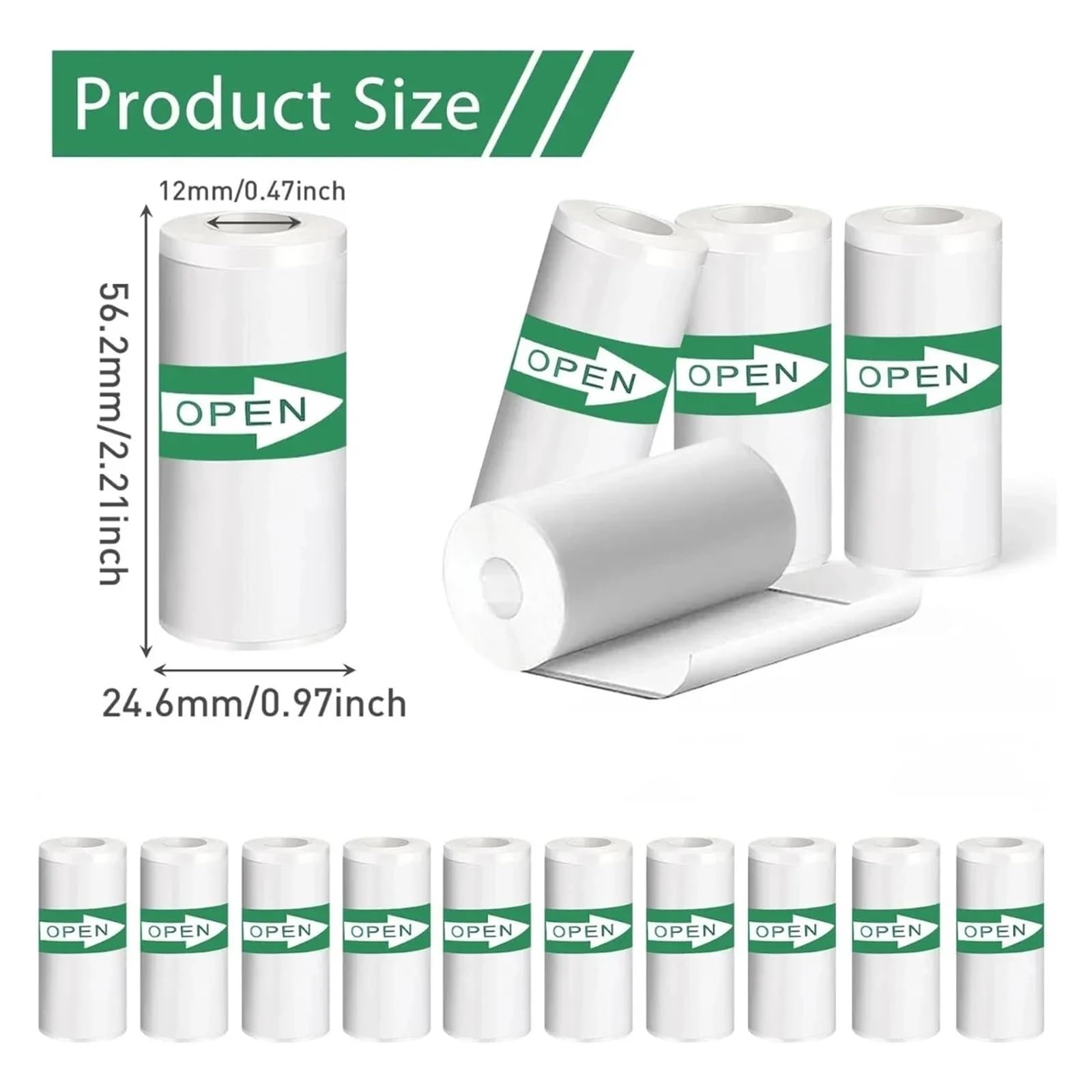 Rotoli di carta termica, Carta for Stampante Termica Bianca Autoadesiva 5-50 PZ(30PCS White Sticky)