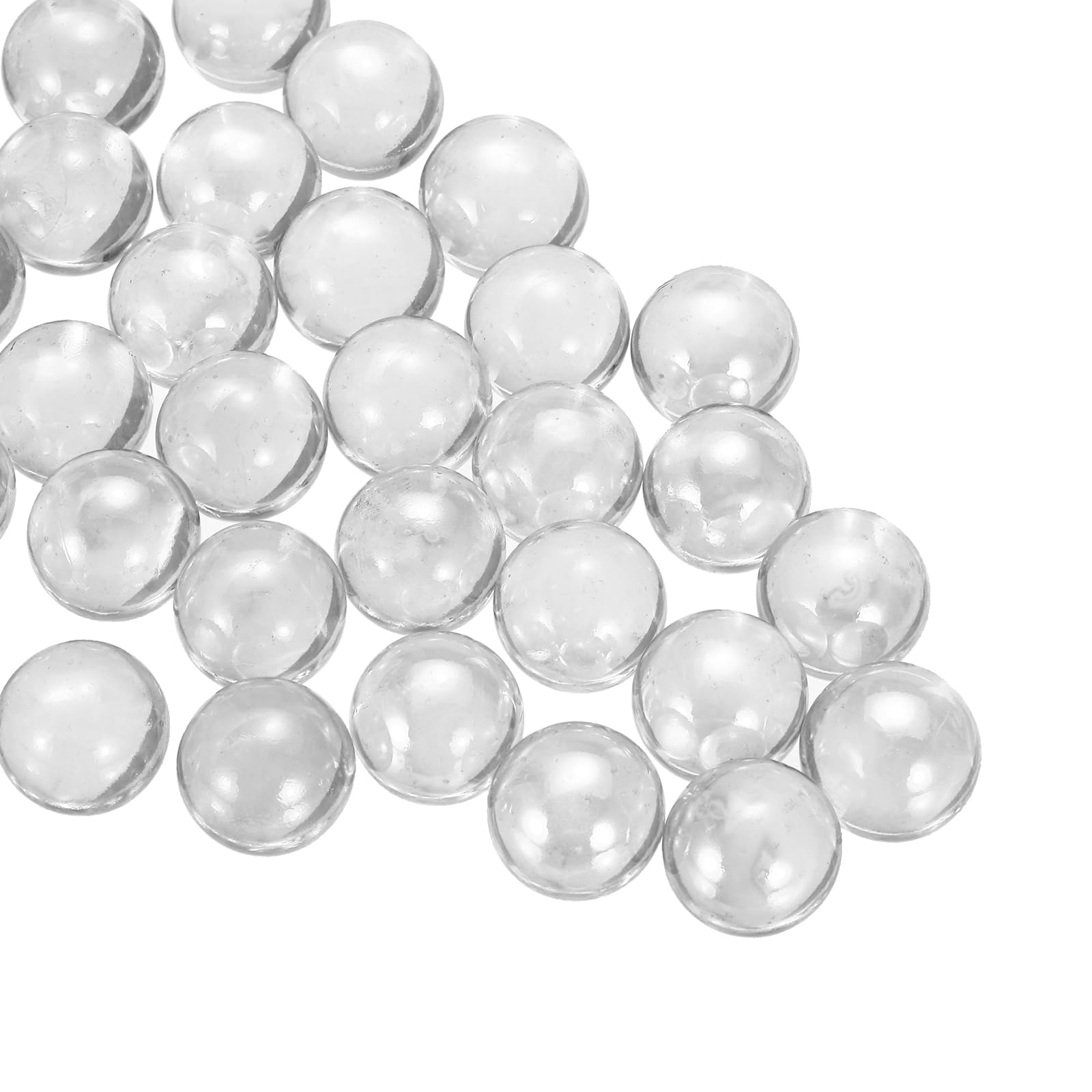 sourcing map Glass Beads,1set Round Glass Gemstone Pale White 0.60lbs (0.63") Glass Marbles Pebbles for Vase Fillers Aquarium Decor DIY Craft