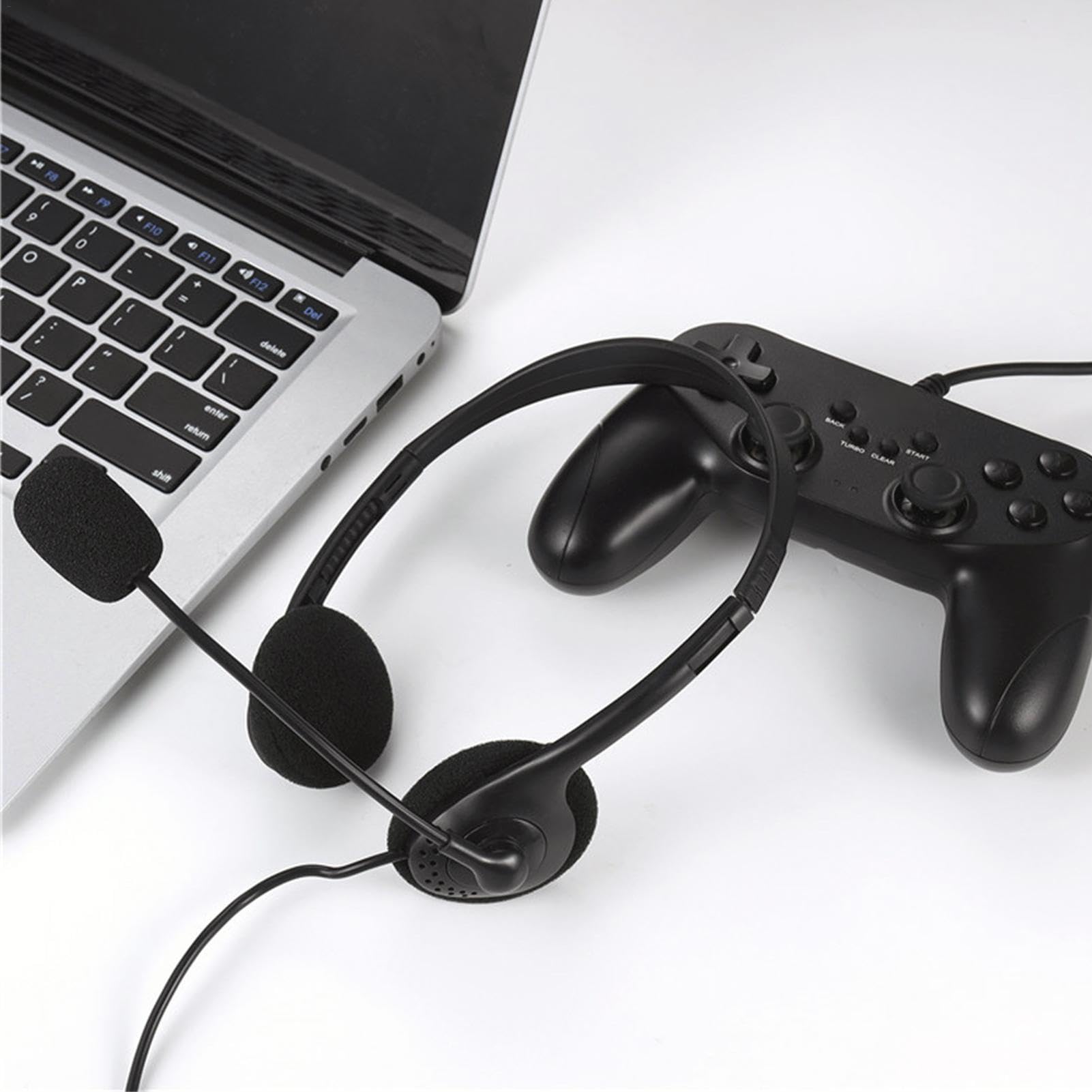 Computer Headset with Mic - 3.5mm Lightweight Computer Headphones, Professional Wired Headset | Noise Cancelling Headset with Mic, Adjustable Wired Stereo Headphones for Pc Tablets Laptop Phones