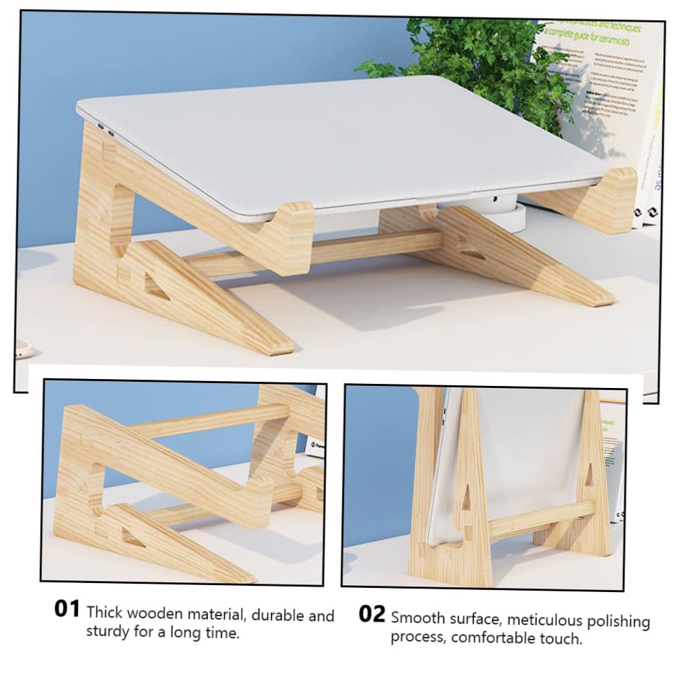 Base para laptop de madera ajustable Uonlytech miniatura 3