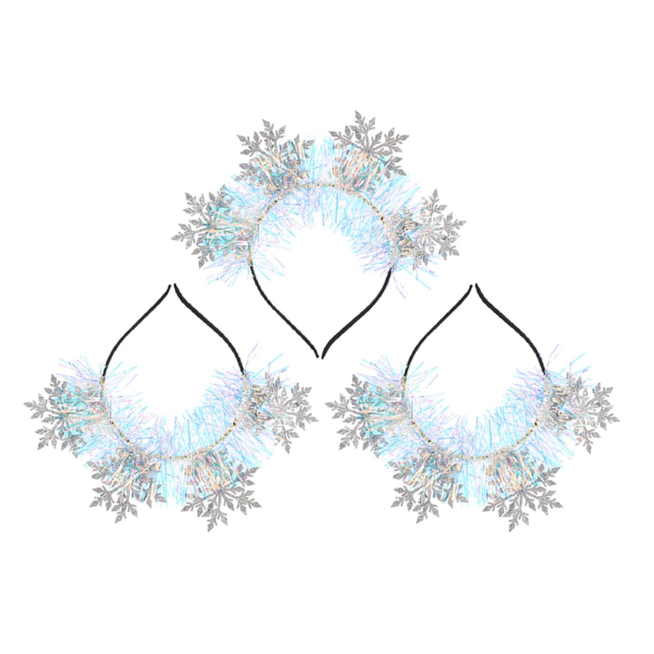 PLAFOPE 3 Pezzi Fascia Capelli Donna Natale con Fiocchi di Glitterati Leggera e Resistente Accessori per Feste Xmas per Ragazze e Donne Idea Regalo Invernale per Capelli