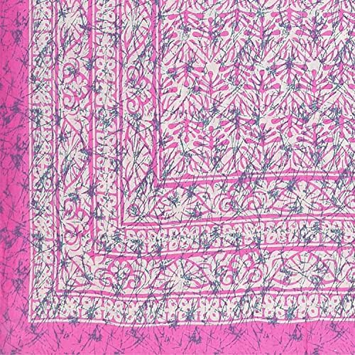 Image of Opulent Collection Double Bedsheet with 2 Pillow Cover | 100% Cotton Bedsheets for Double Bed | Handloom Bedsheet | Size 86x90 inches | King Size (90X102 Inches) (Brilliant Rose, King)