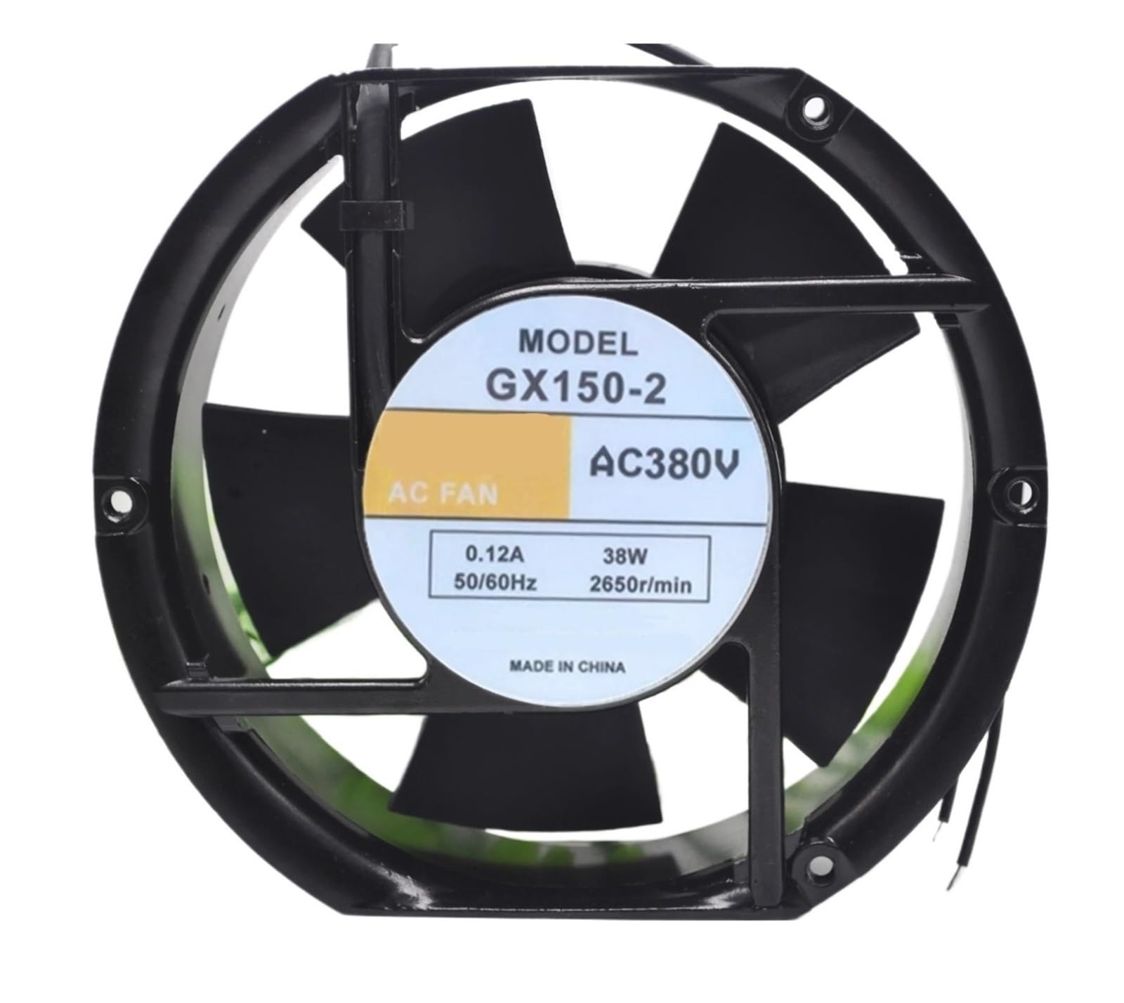 ZBWZXBDJ Fan GX150-2 AC380V 0.12A 38W 17251 17CM 2 Wire cooling fan