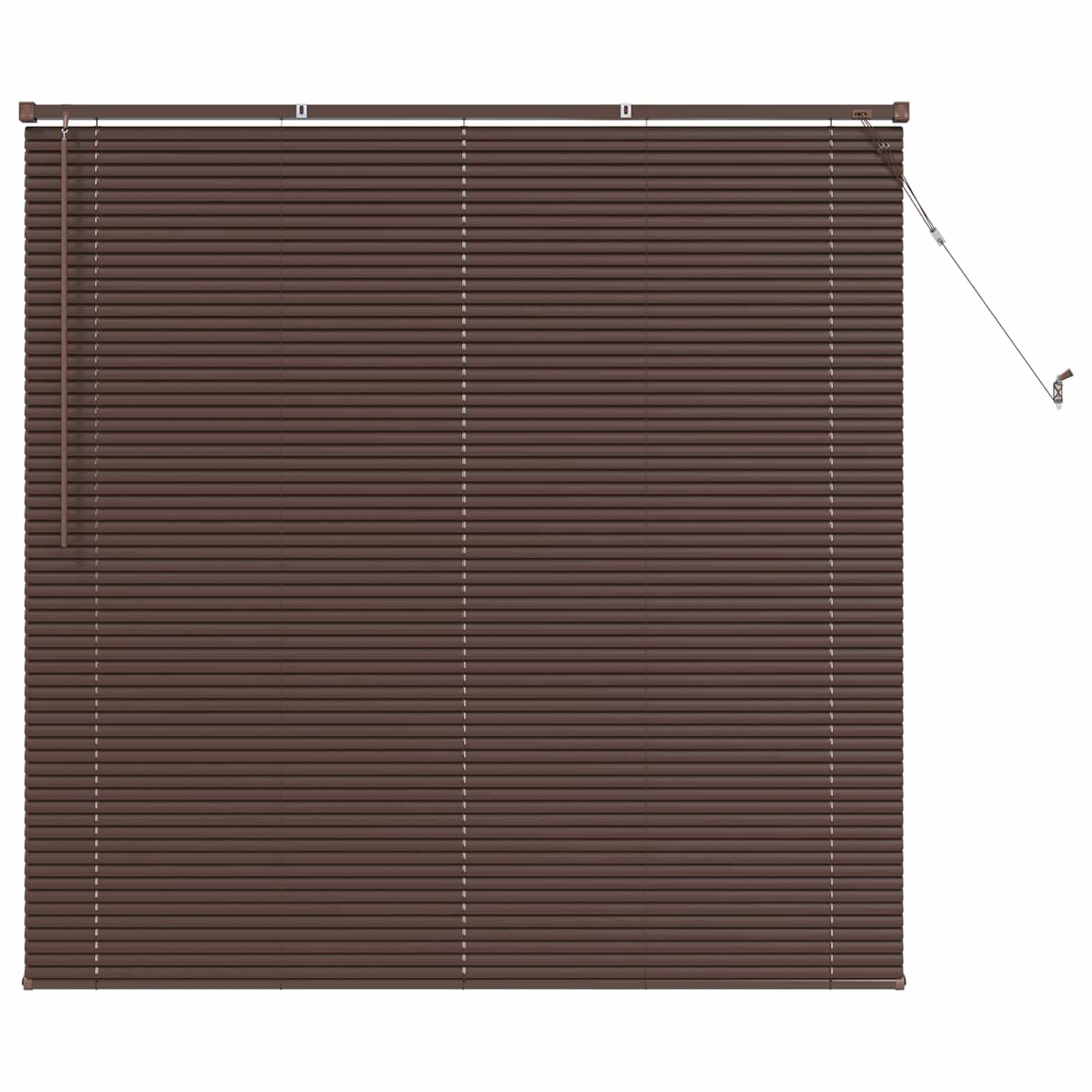 PVC-Jalousie, 150 x 140 cm, Braun, 25 mm | Modernes Design für den Schreibtisch, inklusive Drehstange, einfache Reinigung mit feuchtem Tuch