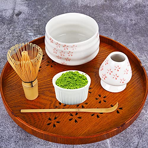 Amberr Matcha Whisk Set 3 Pcs-Handmade Bamboo Whisk And Holder, Tea Scoop (Matcha Stirrer 100 Prong)- Traditional Japanese Matcha Kit, Ceramic Whisk Holder For Japanese Tea Ceremony #TOP6