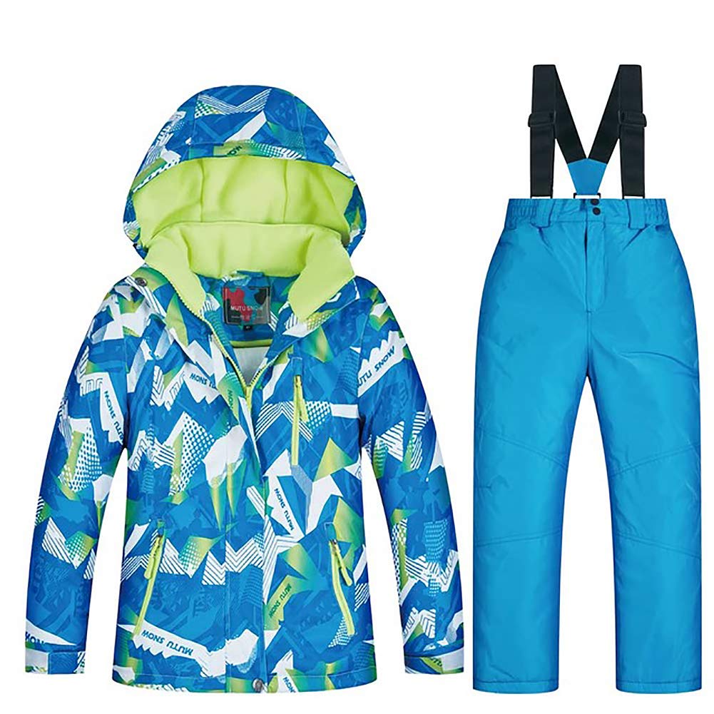 Girls/Boys Snowsuits Hooded Insulated Windproof Winer Coats Ski Jacket Snow Pants Set