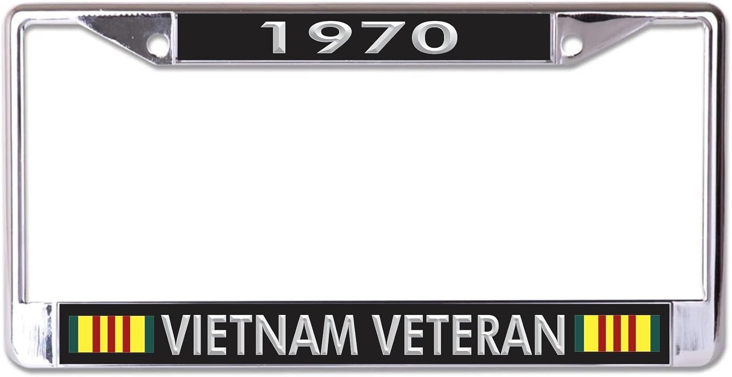 1970 Vietnam Veteran Chrome License Plate Frame