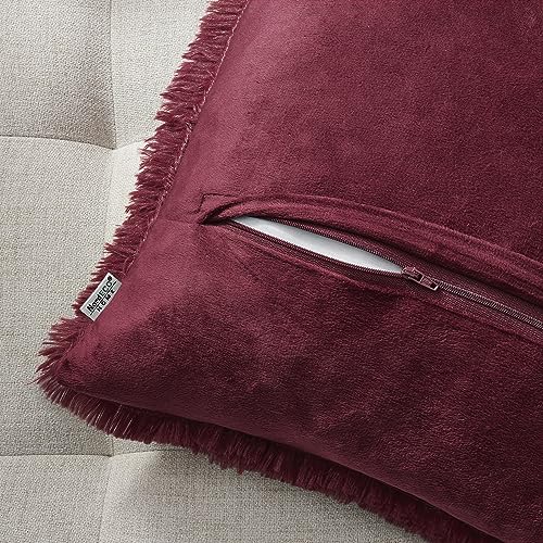 Image of Christmas Throw Pillow Covers Faux Fur Decorative Pillows 18x18 Inches