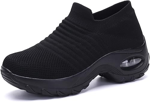 AngryMonkey Zapatos de caminar para mujer, zapatos de malla con amortiguación de aire, buen arco, respirar, zapatos de enfermera, mocasines de