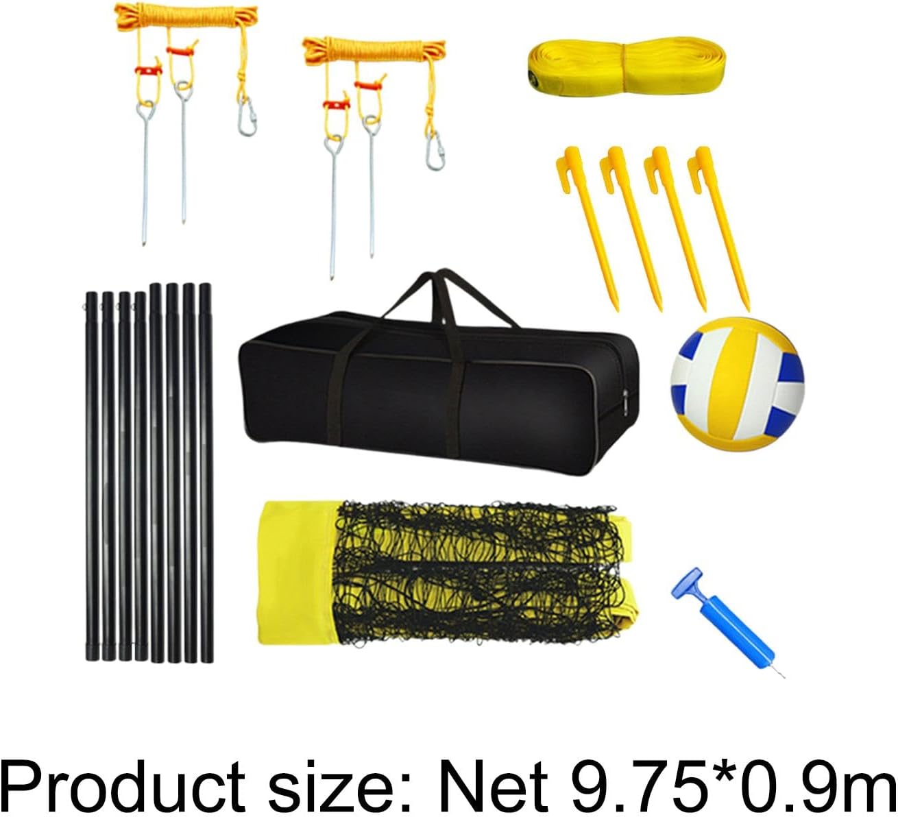 Volleyball Set Pump Portable Volleyball Net Set for Lawn Outdoor Activities