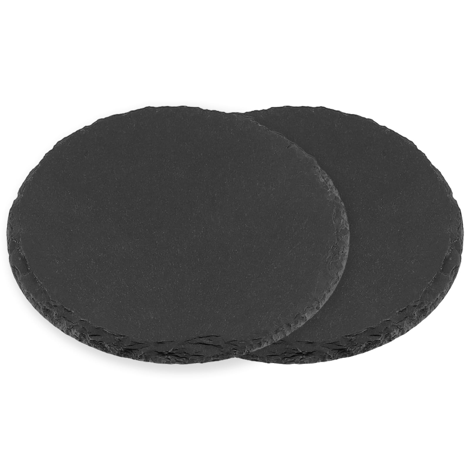KEILEOHO Set di 30 sottobicchieri rotondi in ardesia, 10 cm, rotondi, in ardesia, per bicchieri, bicchieri in ceramica, colore nero