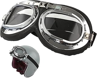 Gihioue Riding Goggles ATV Goggles | Vintage Motorcycle Riding Goggles for Pilots - Dustproof Motorcycle Goggles Over Gogg...