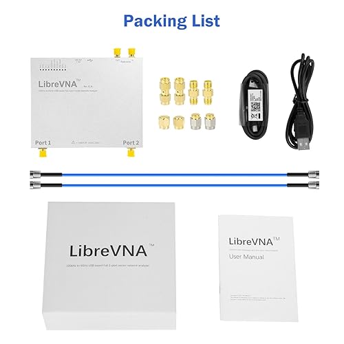 Miniatura 9 de AURSINC LibreVNA 2.0 Analizador de red vectorial, analizador de antena profesional de 100 KHz-6 GHz, medición de parámetros Full S con entrada y