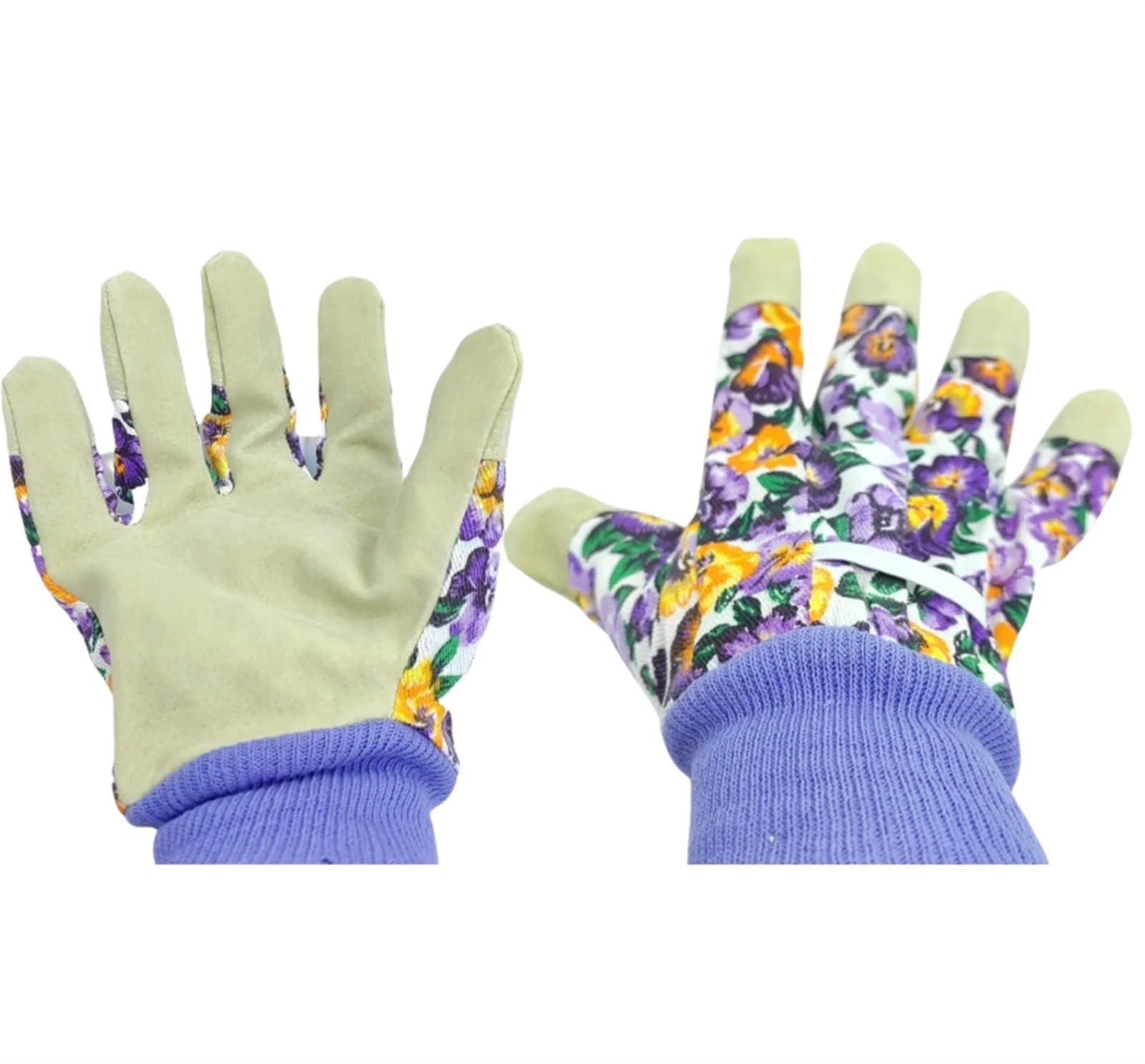 Guanti Giardinaggio 2 paia di guanti da giardinaggio anti-spina donna in pelle, lavoro leggeri(Glove 2Pairs)