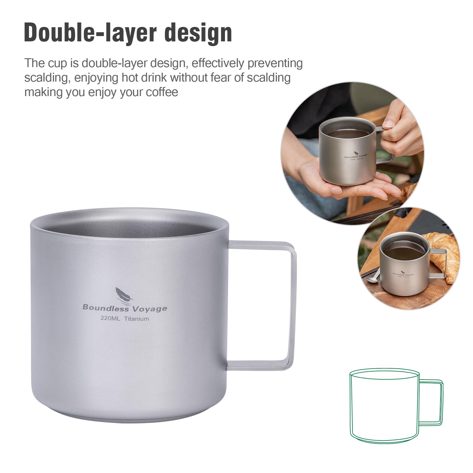 iBasingo Titanium Thee Beker Kamperen Koffiemok met Deksel & Opvouwbare Handvat 450 ml Lichtgewicht Drinkbeker Outdoor Indoor Picknick Kantoor Dagelijks Drinkgerei Ti3035D iBasingo Titanium Thee Beker Kamperen Koffiemok met Deksel & Opvouwbare Handvat 450 ml Lichtgewicht Drinkbeker Outdoor Indoor Picknick Kantoor Dagelijks Drinkgerei Ti3035D