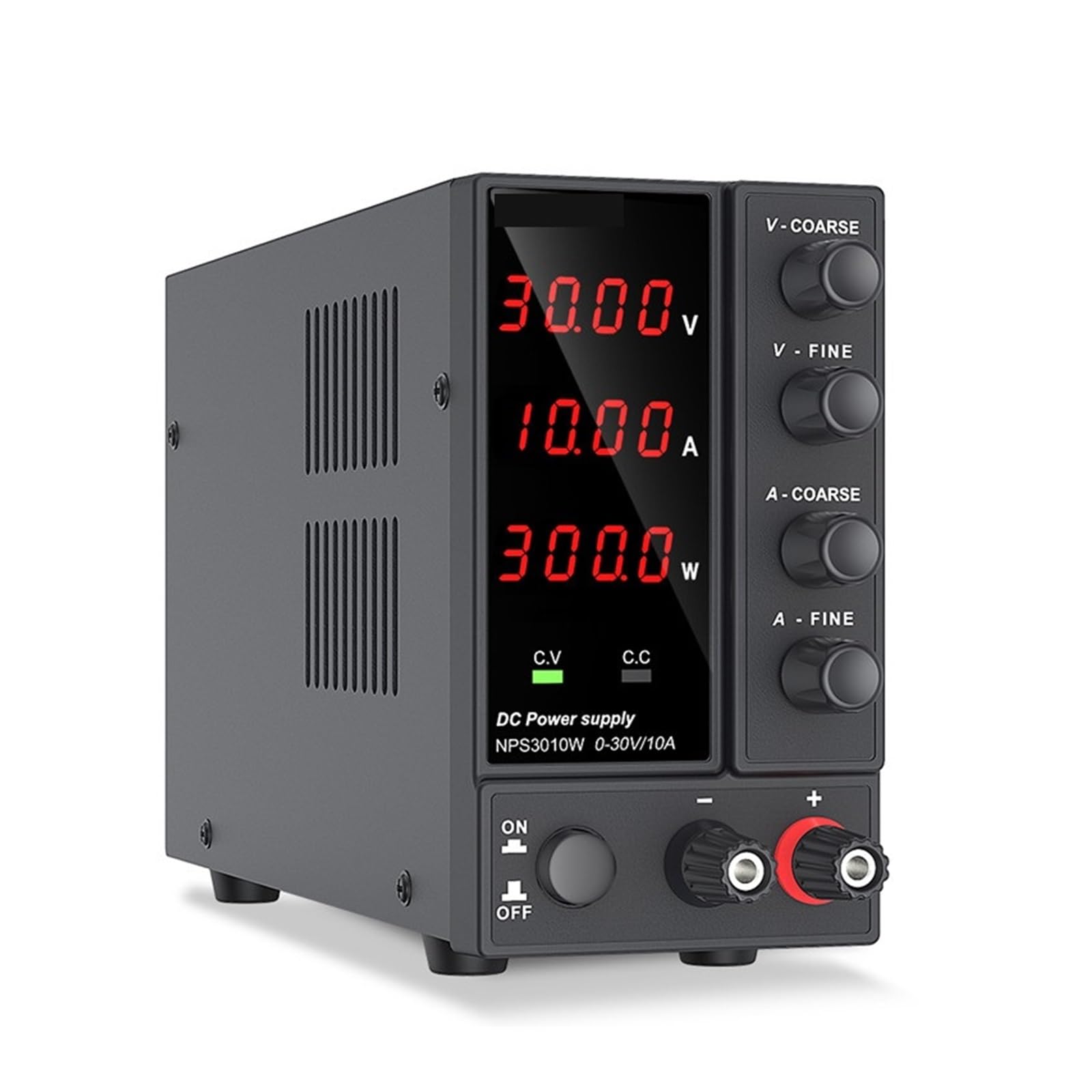 Fuente de alimentación de CC de Laboratorio Ajustable Variable de 30 V 10 A Fuente de alimentación de Laboratorio de 60 V 5 A Regulador estabilizador Alta Estabilidad(4 Digits 60V 5A)